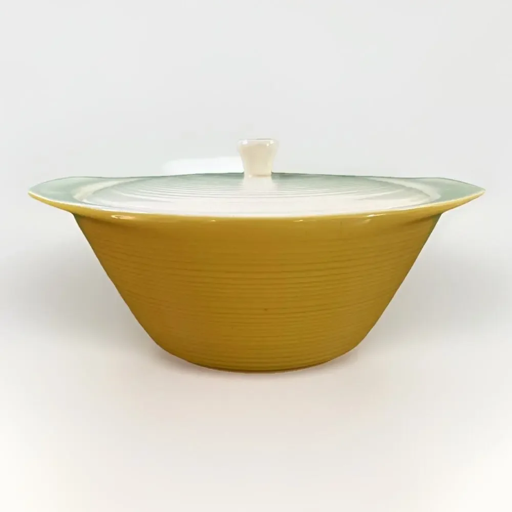 Vintage Max Schonfeld Sierra Round Covered Casserole Dish - MCM Ironstone